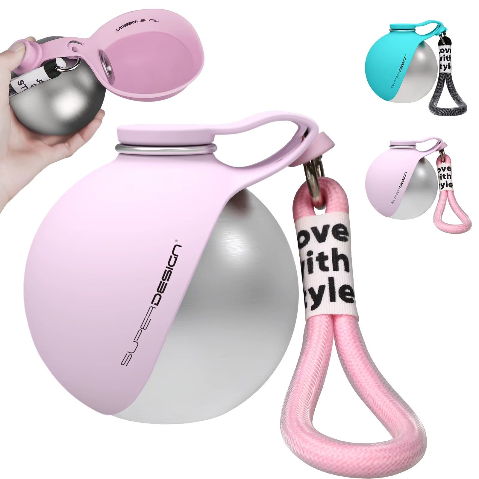 borraccia cani portatile 2 in 1